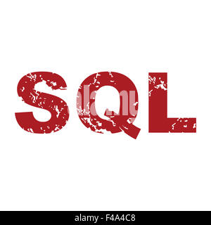 Grunge rouge logo sql Banque D'Images