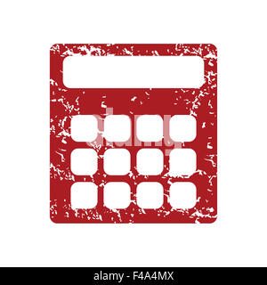 Grunge rouge logo calculatrice Banque D'Images