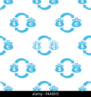 Motif blanc change de l'euro dollar Banque D'Images