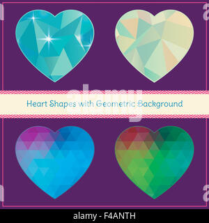 Des formes géométriques avec coeur Grunge Background Banque D'Images