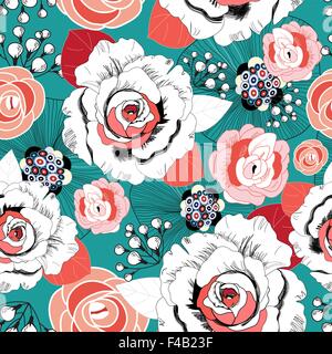 Motif floral d'été Illustration de Vecteur