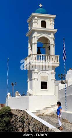 Clocher de l'Église Anastasi Imerovigli Santorini Grèce Banque D'Images