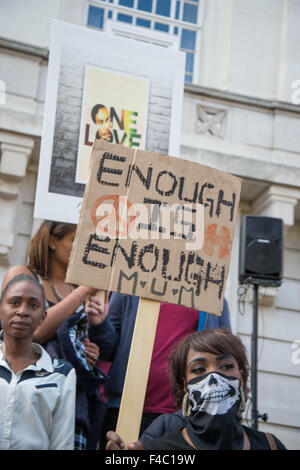 'Toutes les vies" en mars 2015 à Hackney 11 octobre pour protester contre la violence des armes à feu et des couteaux Banque D'Images