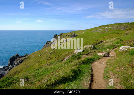 South West Coast Path, Péninsule du Lézard, Cornwall, England, UK Banque D'Images