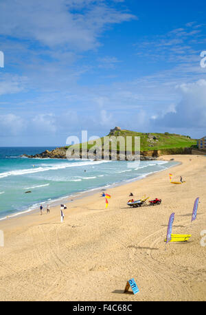 Porthmeor beach à St Ives, Cornwall, England, UK Banque D'Images