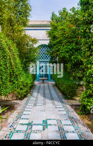 Jardin du xixe siècle Palais Bahia, site du patrimoine mondial de l'UNESCO. Marrakech, Maroc. Banque D'Images