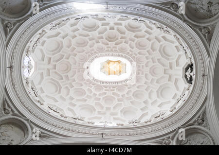 Dôme de San Carlo alle Quattro Fontane église par Francesco Borromini. Rome, Italie Banque D'Images