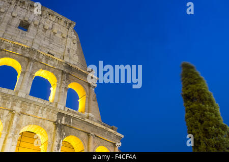 Coliseum allumé au crépuscule. Rome, Italie Banque D'Images