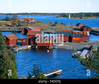 Chalets à Stockholm achipelago. Banque D'Images