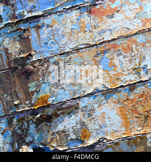 Les conseils de vieux bateau avec l'écaillage de la peinture de texture d'arrière-plan Banque D'Images