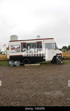 La Bacon fast food truck bus stationné près d'âtre Park à Sydney, en Nouvelle-Écosse. Banque D'Images