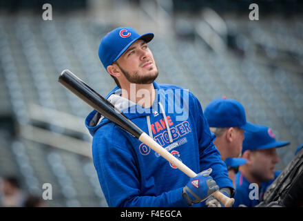 New York, NY, USA. 4 janvier, 2014. Chicago Cubs de troisième but KRIS BRYANT au cours d'entraînement à jour CLN Citi Field, le vendredi 16 octobre, 2015. © Bryan Smith/ZUMA/Alamy Fil Live News Banque D'Images