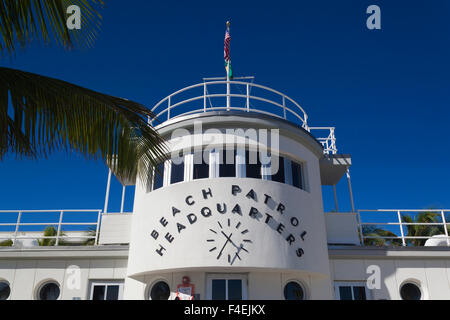USA, Florida, Miami Beach, South Beach, art-déco, Beach Patrol bâtiment du Siège. Banque D'Images