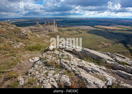 Scott's Bluff dans l'actuelle New York, s'élevant à 800 pieds au-dessus des plaines, a été le premier paysage vertical émigrants sur l'Oregon Queue rencontrés. Tailles disponibles (grand format) Banque D'Images