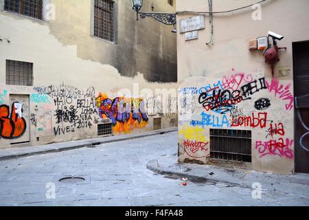 Graffiti dans les rues de Florence, Italie Banque D'Images