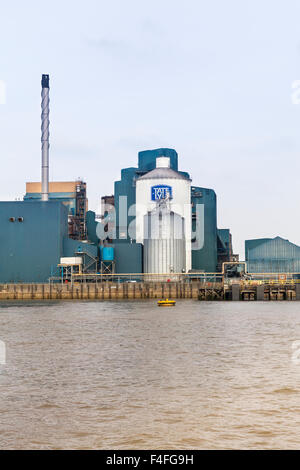 La raffinerie de sucre Tate and Lyle, usine de Silvertown sur la Tamise Londres, Angleterre, Royaume-Uni Banque D'Images