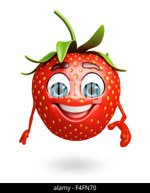 Rendu 3d illustration du personnage de fraise Banque D'Images