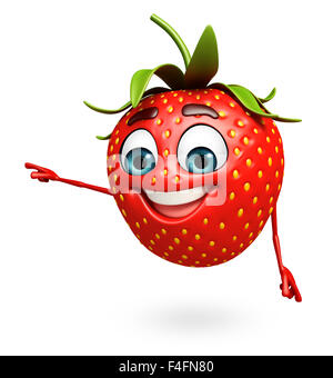 Rendu 3d illustration du personnage de fraise Banque D'Images