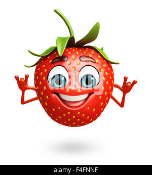 Rendu 3d illustration du personnage de fraise Banque D'Images