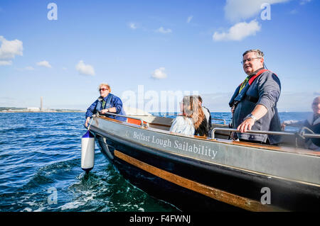 Carrickfergus (Irlande du Nord). 17 Oct 2015 - Belfast Lough Sailability, un organisme de bienfaisance qui enseigne aux enfants handicapés à faire de la voile, de lancer trois nouveaux bateaux. Crédit : Stephen Barnes/Alamy Live News Banque D'Images