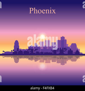 Phoenix City skyline silhouette background Banque D'Images