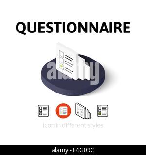 Icône Questionnaire de styles Illustration de Vecteur