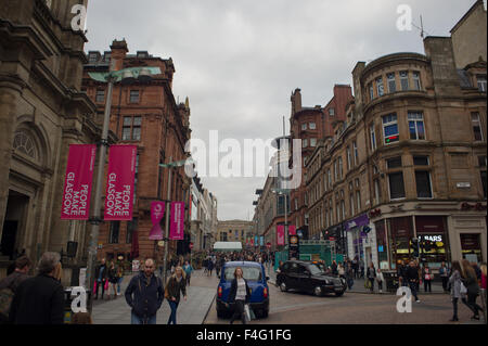 Street View de Buchanan Street, Glasgow. Banque D'Images