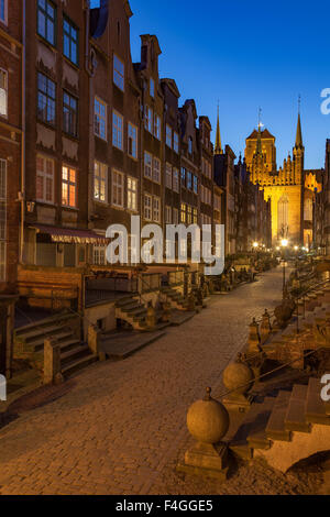 Rue Mariacka dans la vieille ville de Gdansk, Pologne. Banque D'Images