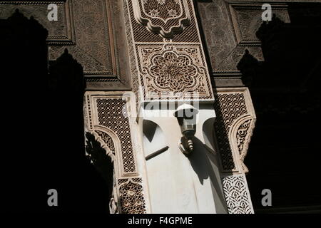 Palais Bahia en Medina de Marrakech, Maroc Banque D'Images