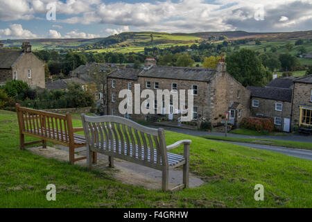 Reeth Village, Richmondshire, Yorkshire Dales, North Yorkshire, Angleterre Banque D'Images