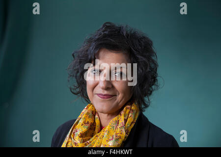 Syal Meera CBE, le comédien britannique, écrivain, dramaturge et actrice, à l'Edinburgh International Book Festival 2015. Edimbourg, Ecosse. 27 août 2015 Banque D'Images