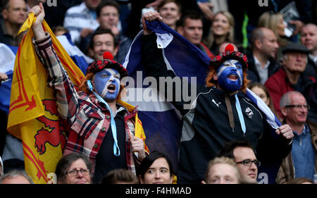 Londres, Royaume-Uni. 18 Oct, 2015. L'Écosse Fans Australie V Ecosse Australie V Ecosse, Coupe du Monde de Rugby 2015 Twickenham, Londres, Angleterre 18 octobre 2015 Rugby World Cup 2015, quarts de finale le stade de Twickenham, Londres, Angleterre Allstar Crédit : photo library/Alamy Live News Banque D'Images