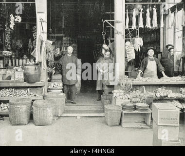 L'épicerie de Chinatown à San Francisco, USA, 1894 Banque D'Images