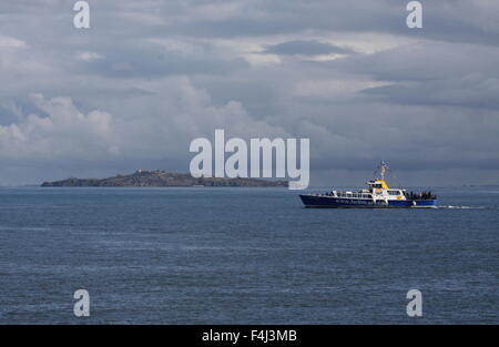 Croisières en bateau dans le Firth of Forth avec Île de Inchkeith Ecosse Octobre 2015 Banque D'Images