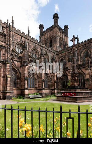 La cathédrale de Chester, tour du sud-ouest, Chester, Cheshire, Angleterre, Royaume-Uni, Europe Banque D'Images
