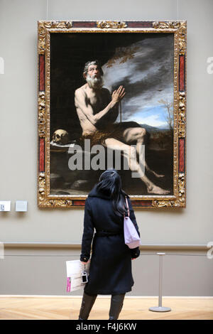 Saint Paul l'Ermite. huile sur toile par Jusepe DE RIBERA, Musée du Louvre, Paris, France, Europe Banque D'Images