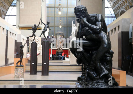 Grande salle du Musée d'Orsay Art Gallery and Museum, Paris, France, Europe Banque D'Images