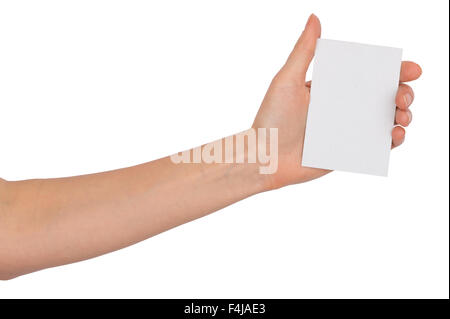 L'homme main gauche avec carte vierge Banque D'Images
