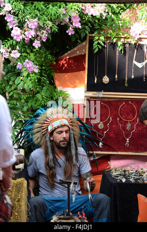 Marché Hippie de Las Dalias, à San Carlos sur Ibiza Banque D'Images