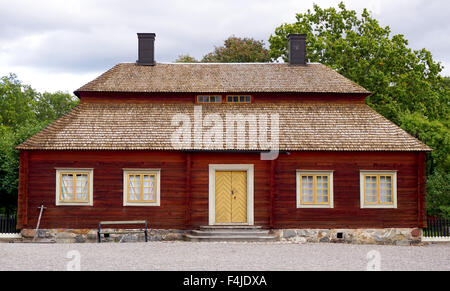 Maison historique dans l'affichage en plein air Skansen à Stockholm, Suède Banque D'Images