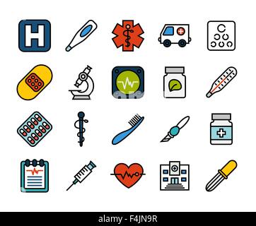 Icônes contour design fin et plat, ligne moderne style de trait Illustration de Vecteur