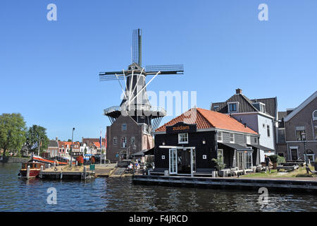 Moulin Moulin de Adriaan Spaarne Haarlem Pays-Bas Hollande Banque D'Images