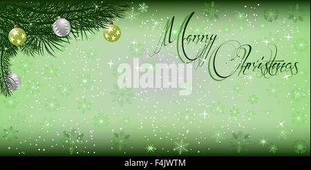 Arrière-plan de Noël avec des branches et les flocons Banque D'Images