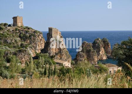 Tonnara di Scopello, Scopello, Castellammare del Golfo, province de Trapani, Sicile, Italie Banque D'Images