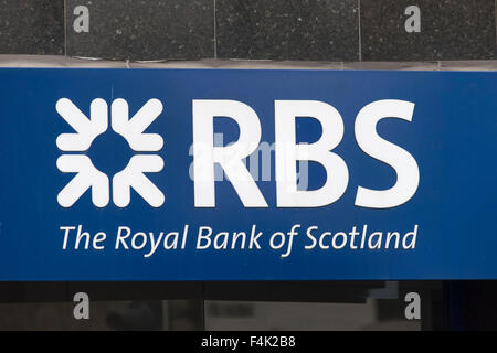 Royal Bank of Scotland (RBS) signe de la banque d'un logo. Banque D'Images