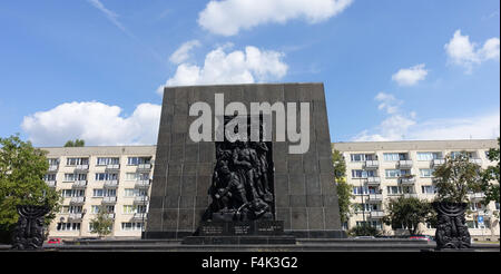 Le Monument des Héros du Ghetto de Varsovie, Pologne Banque D'Images
