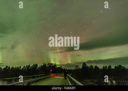 Northern Lights - Nellim, le lac Inari, Finlande Banque D'Images