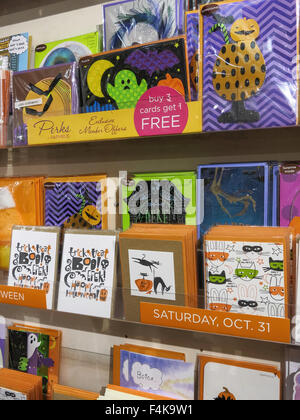 Affichage Magasin Halloween papyrus, NYC Banque D'Images