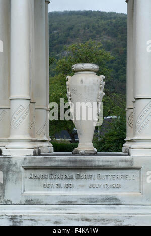 New York, West Point. Cimetière de West Point. Memorial au général Daniel Butterfield, compositeur de robinets. Banque D'Images