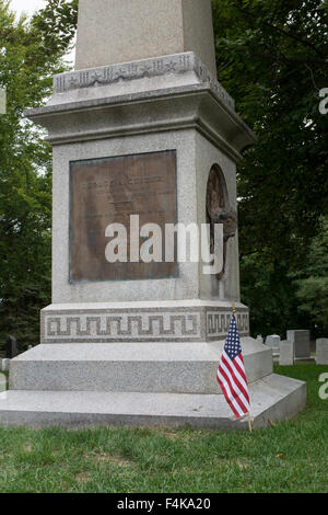 New York, West Point. Cimetière de West Point. Le général George Armstrong Custer tombe. Banque D'Images